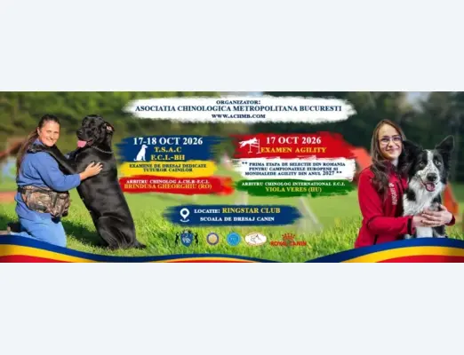 Examene Agility, TSAC & FCI-BH Bucuresti, 17-18 octombrie 2026
