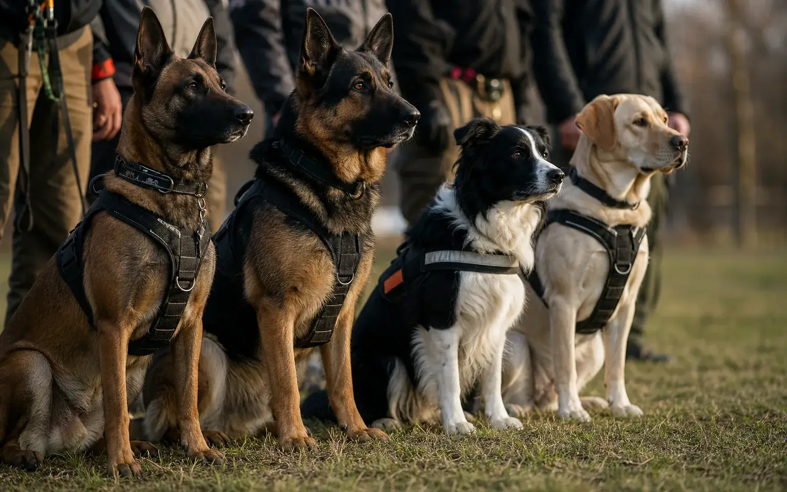 Câine cu temperament de lucru într-o sesiune de căutare și salvare