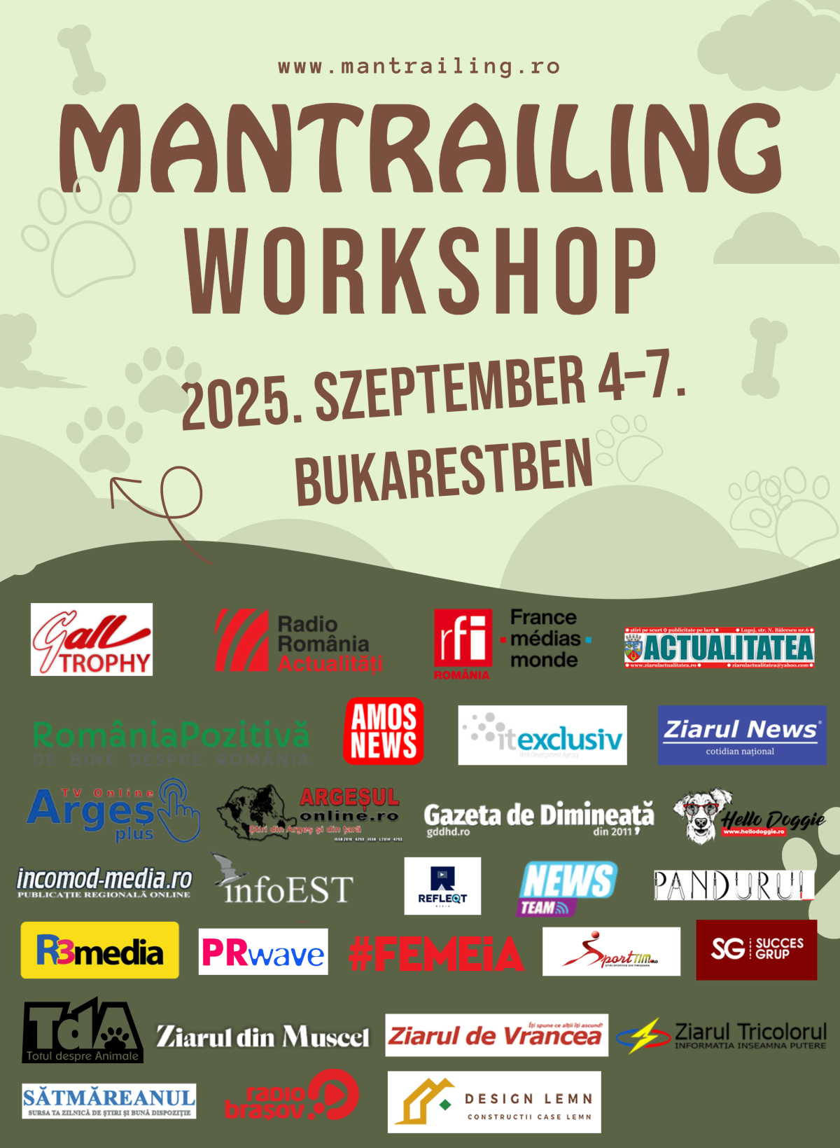 2025. szeptember 4–7. Bukarestben – Mantrailing Workshop 2025. szeptember 4–7. Bukarestben – Mantrailing Workshop