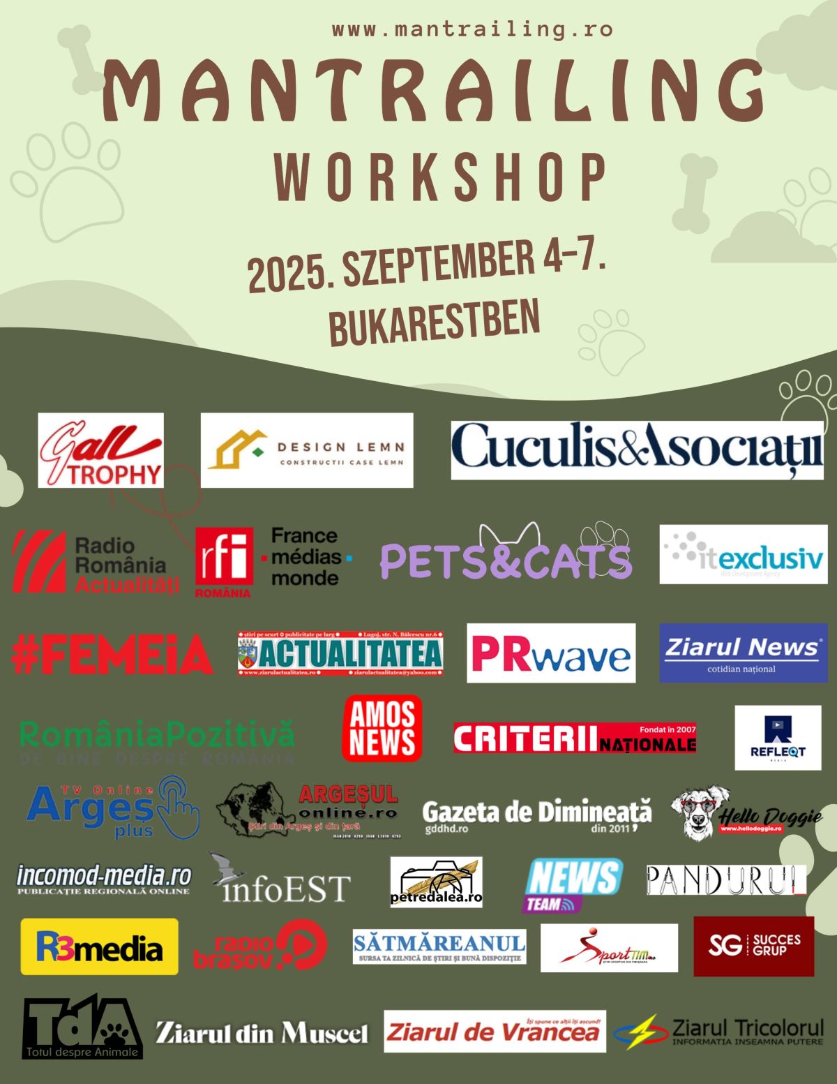 2025. szeptember 4–7. Bukarestben – Mantrailing Workshop 2025. szeptember 4–7. Bukarestben – Mantrailing Workshop
