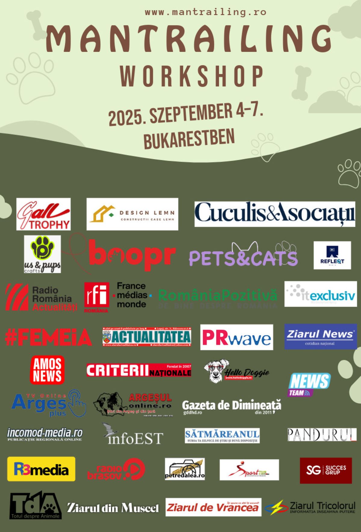 2025. szeptember 4–7. Bukarestben – Mantrailing Workshop 2025. szeptember 4–7. Bukarestben – Mantrailing Workshop